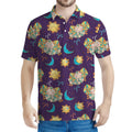 Cute Cartoon Aries Pattern Print Men's Polo Shirt