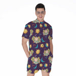 Cute Cartoon Aries Pattern Print Men's Rompers