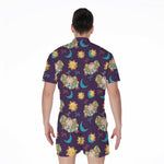 Cute Cartoon Aries Pattern Print Men's Rompers