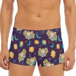 Cute Cartoon Aries Pattern Print Men's Short Boxer Briefs