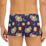 Cute Cartoon Aries Pattern Print Men's Short Boxer Briefs