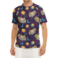 Cute Cartoon Aries Pattern Print Men's Short Sleeve Rash Guard