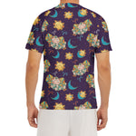 Cute Cartoon Aries Pattern Print Men's Short Sleeve Rash Guard