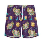 Cute Cartoon Aries Pattern Print Men's Sports Shorts