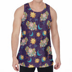 Cute Cartoon Aries Pattern Print Men's Velvet Tank Top