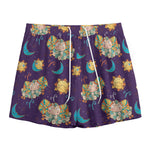 Cute Cartoon Aries Pattern Print Mesh Shorts
