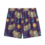Cute Cartoon Aries Pattern Print Mesh Shorts