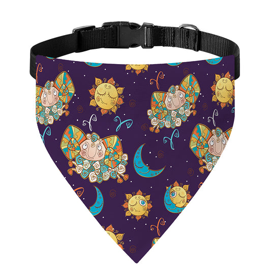 Cute Cartoon Aries Pattern Print Over The Collar Dog Bandana