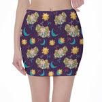 Cute Cartoon Aries Pattern Print Pencil Mini Skirt