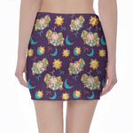 Cute Cartoon Aries Pattern Print Pencil Mini Skirt