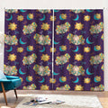 Cute Cartoon Aries Pattern Print Pencil Pleat Curtains