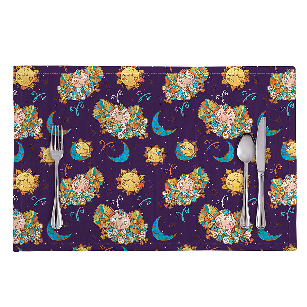 Cute Cartoon Aries Pattern Print Placemat