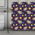Cute Cartoon Aries Pattern Print Polyester Shower Curtain