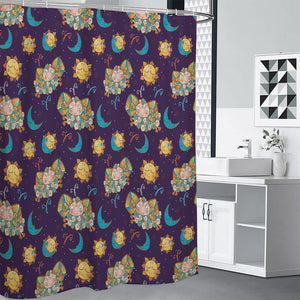 Cute Cartoon Aries Pattern Print Premium Shower Curtain