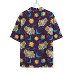 Cute Cartoon Aries Pattern Print Rayon Hawaiian Shirt