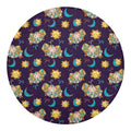Cute Cartoon Aries Pattern Print Round Blanket
