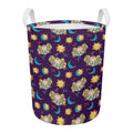 Cute Cartoon Aries Pattern Print Round Laundry Basket