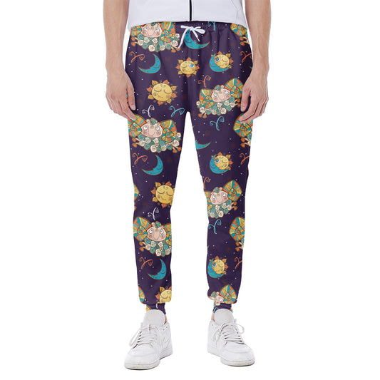 Cute Cartoon Aries Pattern Print Scuba Joggers