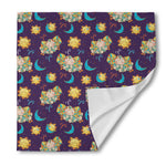 Cute Cartoon Aries Pattern Print Silk Bandana