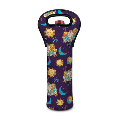 Cute Cartoon Aries Pattern Print Single Neoprene Wine Tote