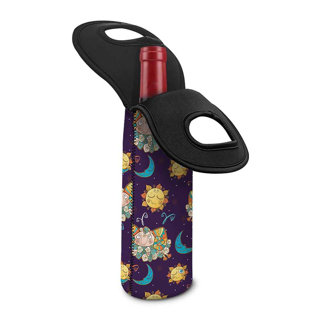 Cute Cartoon Aries Pattern Print Single Neoprene Wine Tote