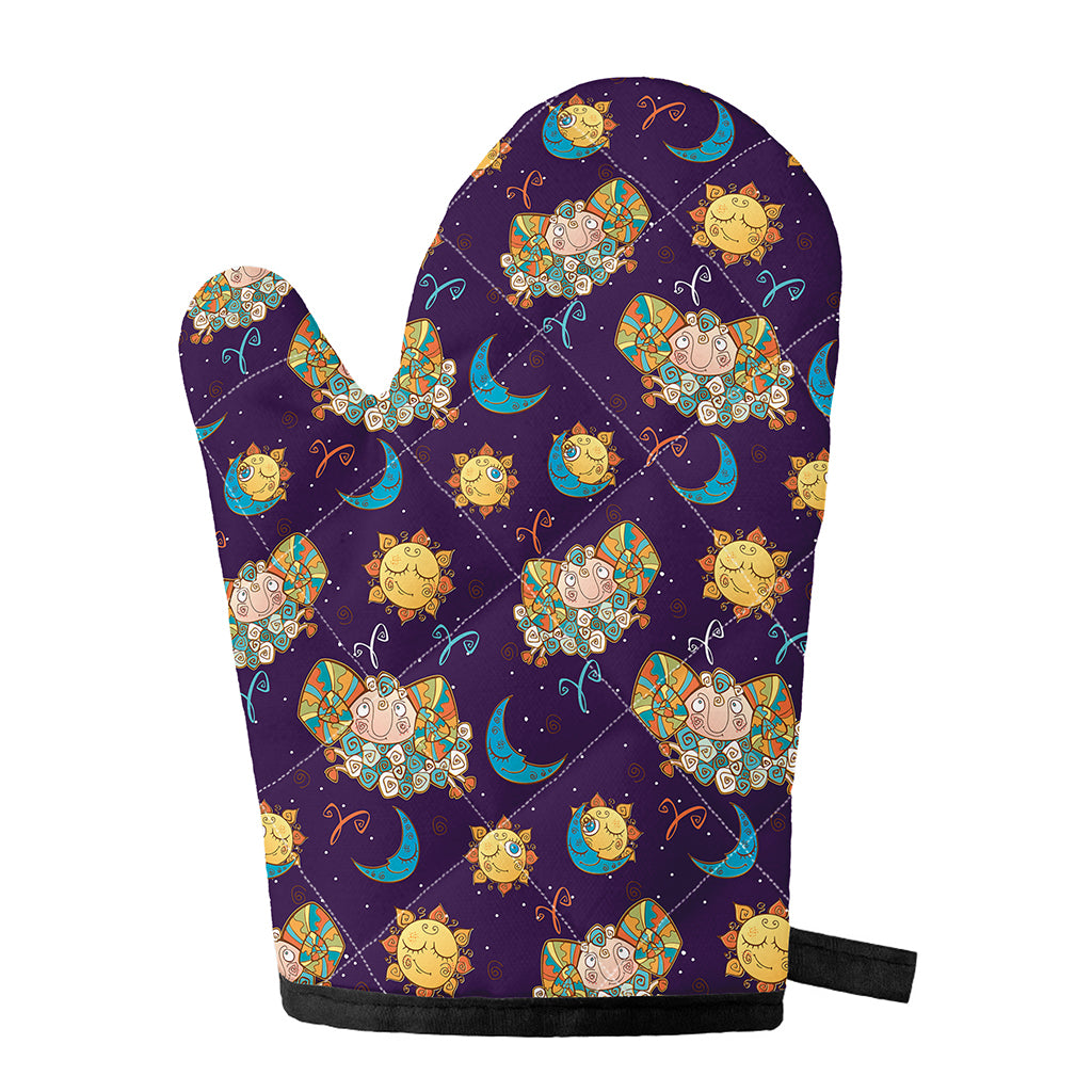 Cute Cartoon Aries Pattern Print Single Oven Mitt