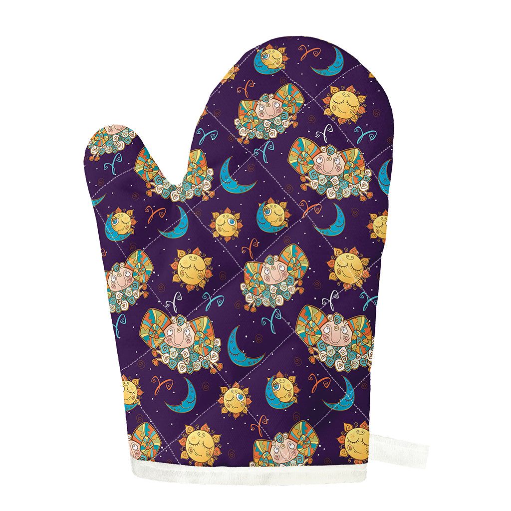 Cute Cartoon Aries Pattern Print Single Oven Mitt