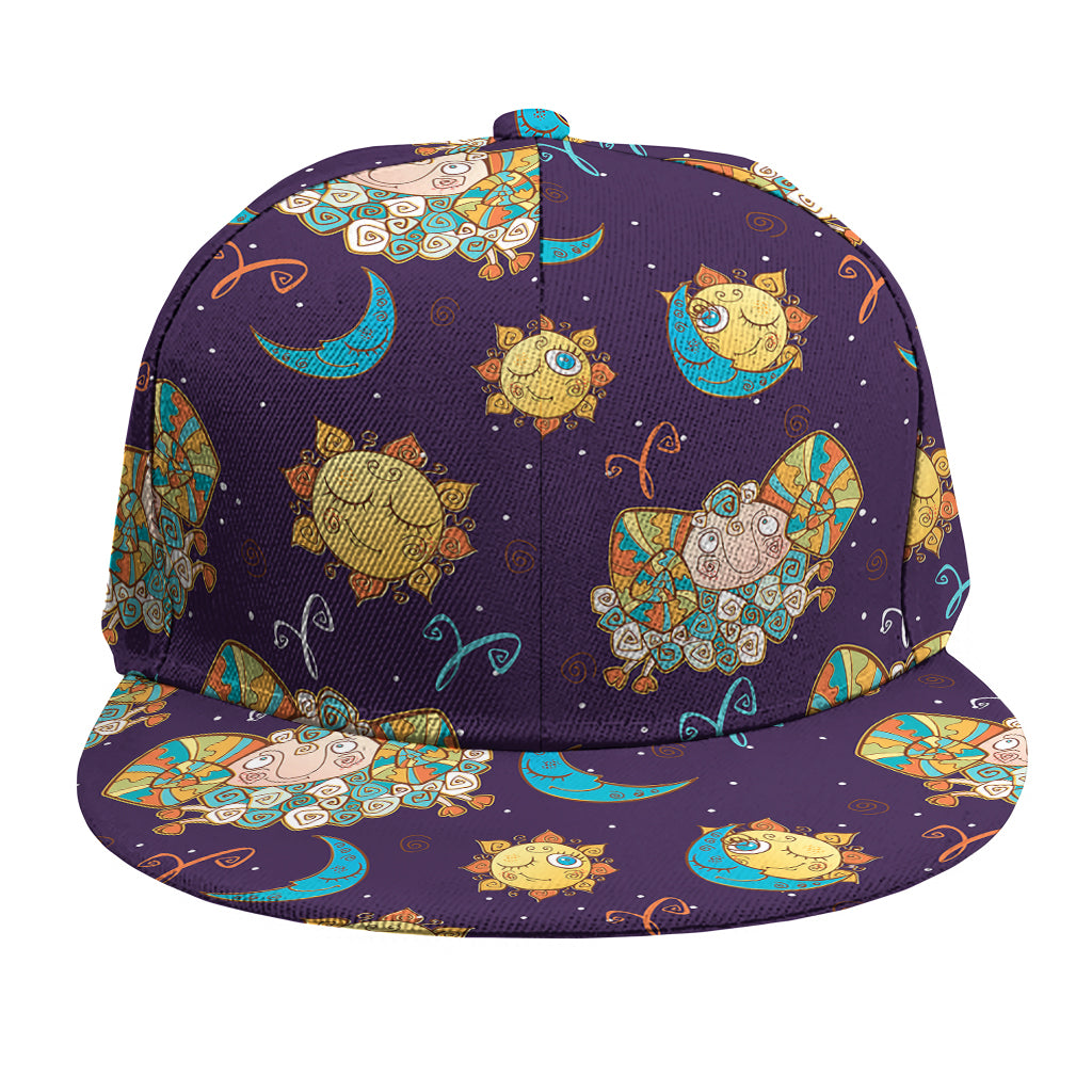 Cute Cartoon Aries Pattern Print Snapback Cap