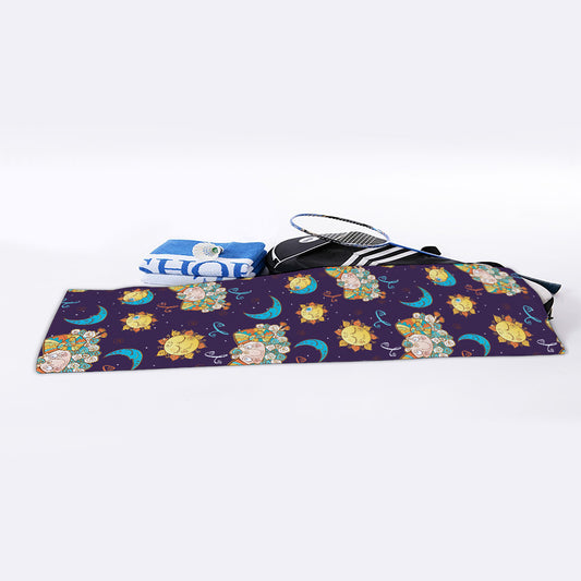 Cute Cartoon Aries Pattern Print Sports Towel
