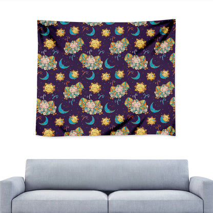 Cute Cartoon Aries Pattern Print Tapestry