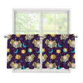 Cute Cartoon Aries Pattern Print Tier Curtains