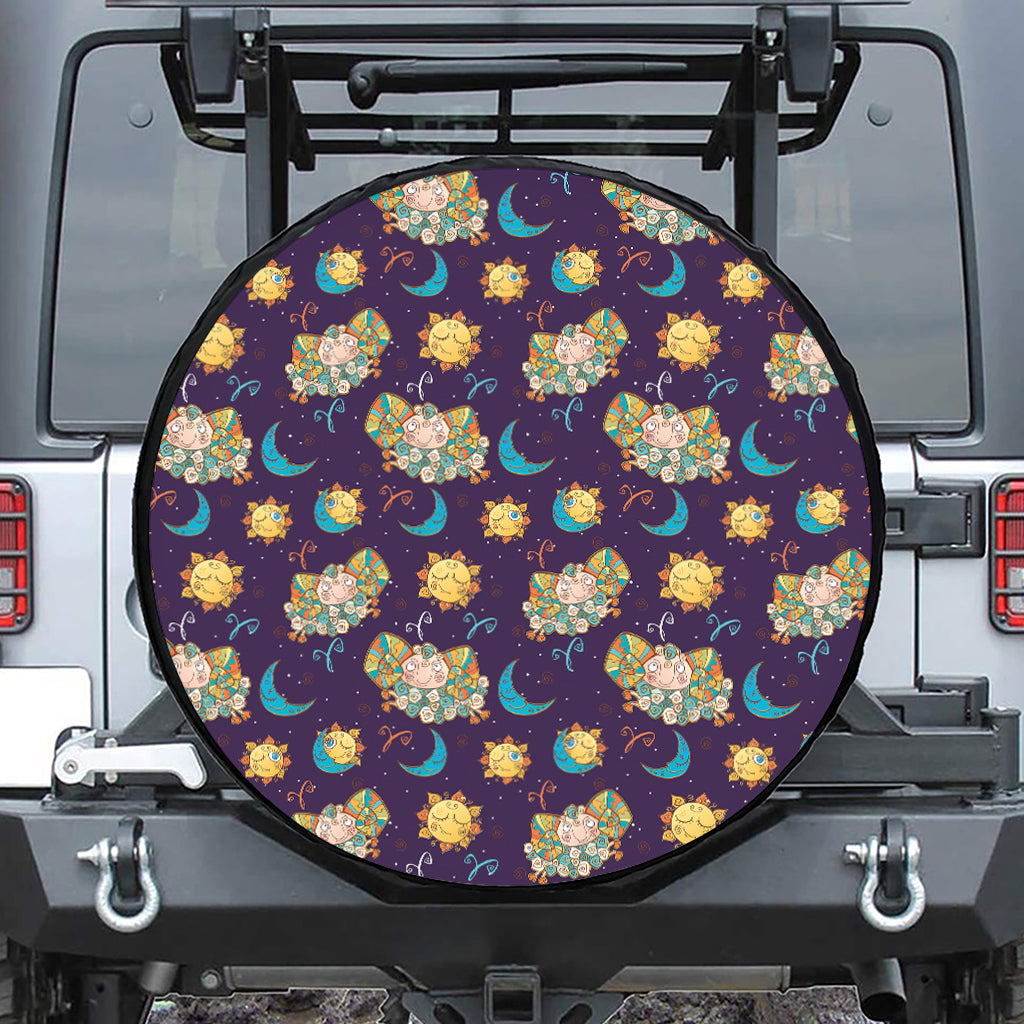 Cute Cartoon Aries Pattern Print Tire Cover