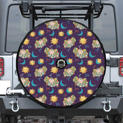 Cute Cartoon Aries Pattern Print Tire Cover With Camera Hole