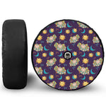 Cute Cartoon Aries Pattern Print Tire Cover With Camera Hole