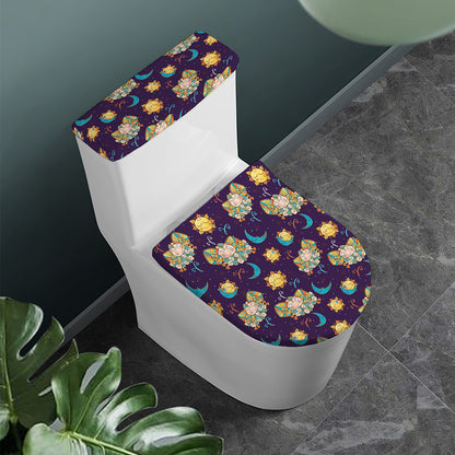 Cute Cartoon Aries Pattern Print Toilet Lid And Tank Cover Set