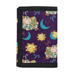 Cute Cartoon Aries Pattern Print Trifold Wallet
