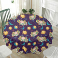 Cute Cartoon Aries Pattern Print Waterproof Round Tablecloth
