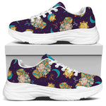 Cute Cartoon Aries Pattern Print White Chunky Shoes