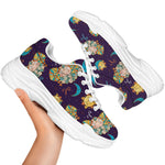 Cute Cartoon Aries Pattern Print White Chunky Shoes