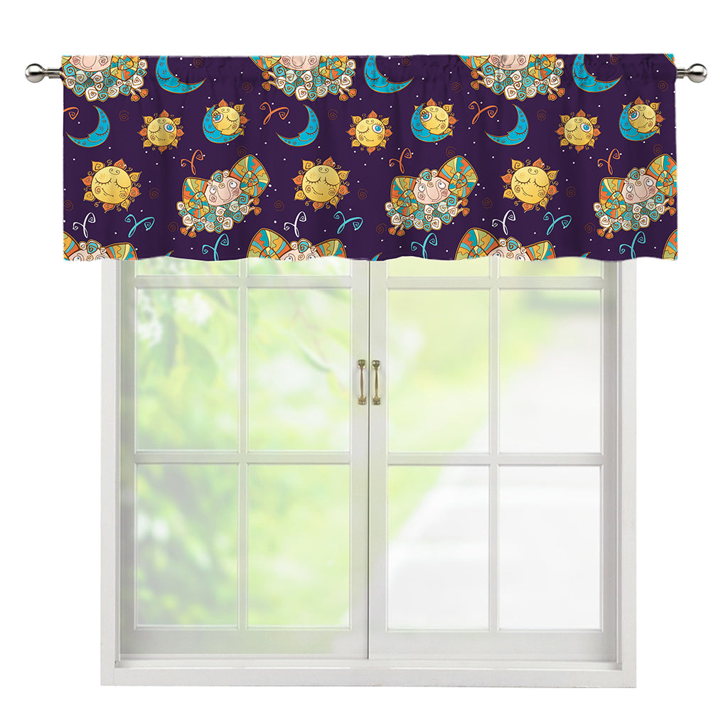 Cute Cartoon Aries Pattern Print Window Valance