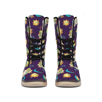 Cute Cartoon Aries Pattern Print Winter Boots
