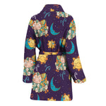 Cute Cartoon Aries Pattern Print Women's Bathrobe