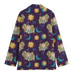 Cute Cartoon Aries Pattern Print Women's Cotton Blazer