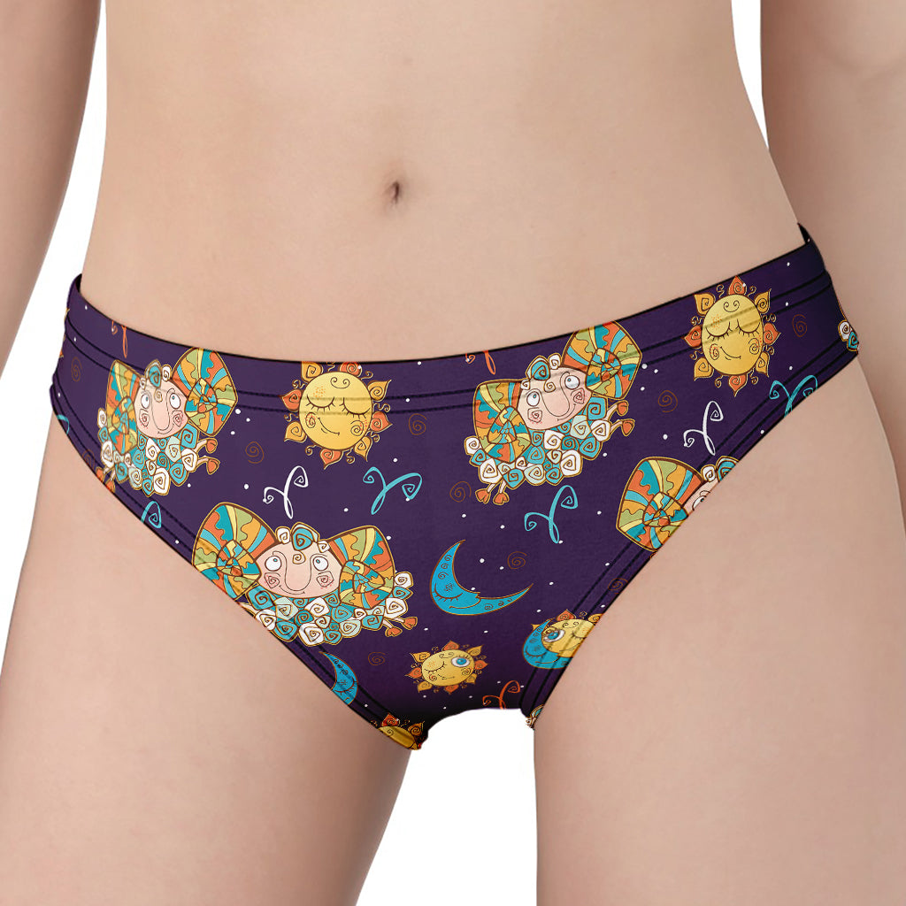Cute Cartoon Aries Pattern Print Women's Panties