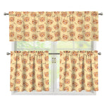 Cute Cartoon Baby Bear Pattern Print 3 Piece Kitchen Curtains
