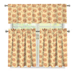 Cute Cartoon Baby Bear Pattern Print 3 Piece Kitchen Curtains