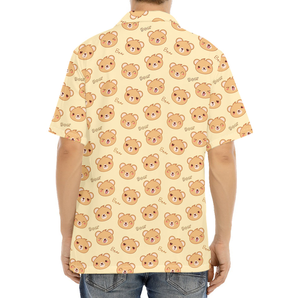 Cute Cartoon Baby Bear Pattern Print Aloha Shirt