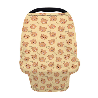 Cute Cartoon Baby Bear Pattern Print Baby Seat Cover