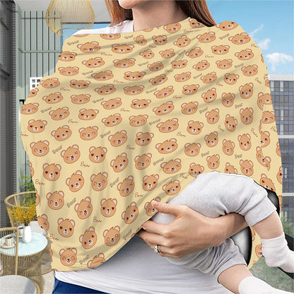 Cute Cartoon Baby Bear Pattern Print Baby Seat Cover