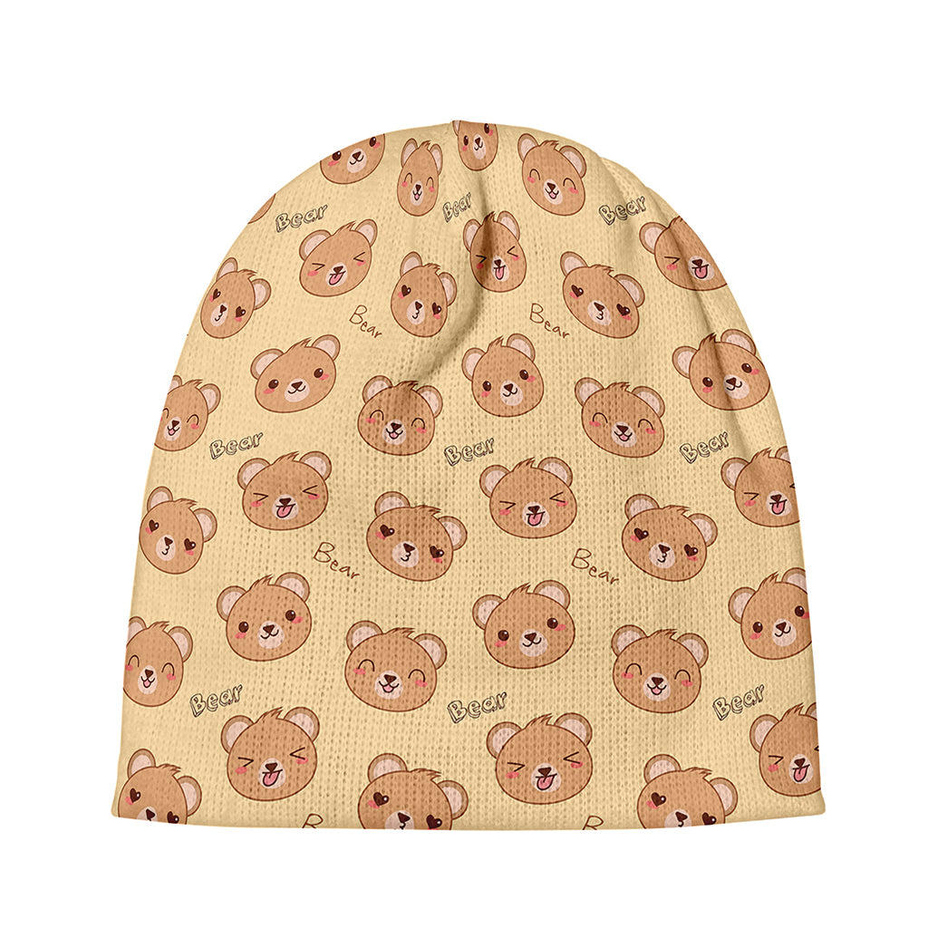 Cute Cartoon Baby Bear Pattern Print Beanie